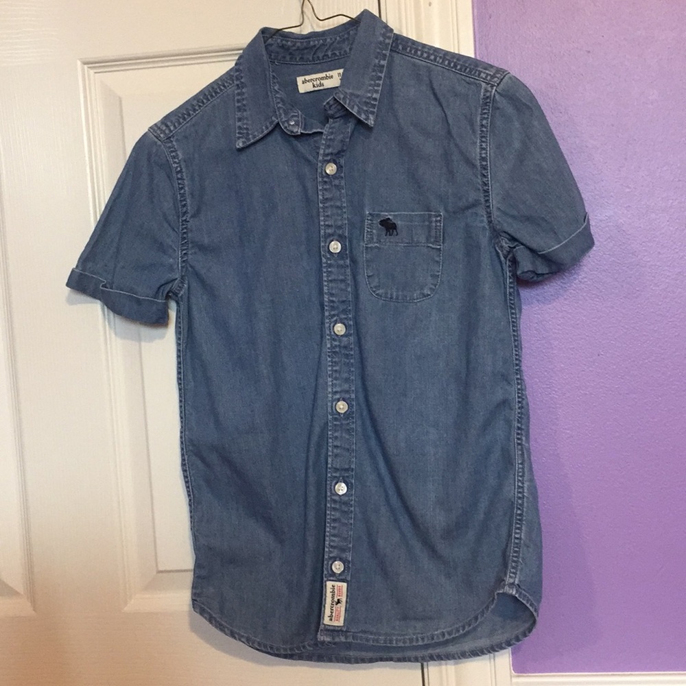 Boys jean button up polo